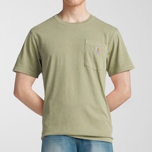 Carhartt sand faded logo pocket 100% cotton relaxed fit tee NWT